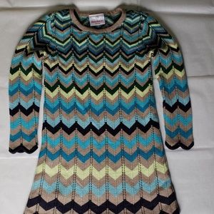 Hanna Anderson Fall Winter Knit Eyelet Dress Sz 5
